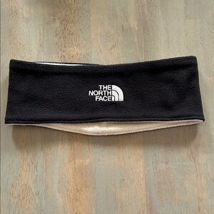 The North Face Black Fleece Ear Warmer Headband with Cream Lining